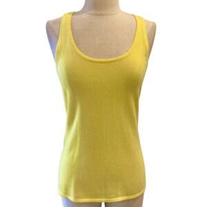 Ralph Lauren cashmere tank top Black Label ladies medium yellow sweater tank